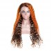 4/350 Ginger Highlight 13x4 Transparent Lace Front Wig Ombre Ginger Human Hair Wig